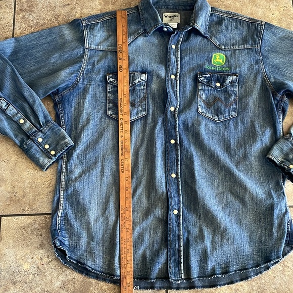 Vintage John Deere Wrangler Denim Shirt XL - Picture 6 of 8